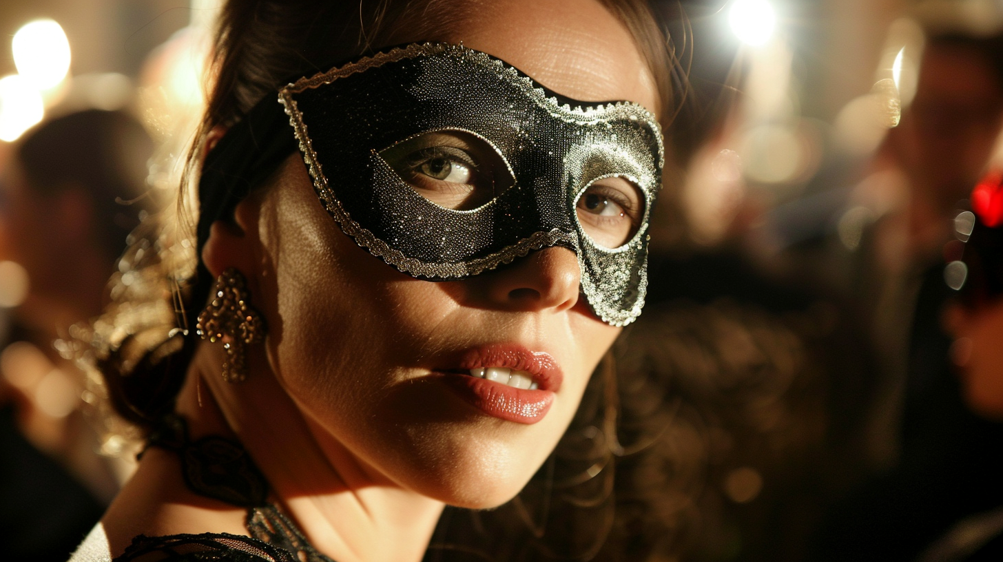 Femme masquée lors d'une fête d'Halloween | Source : Midjourney