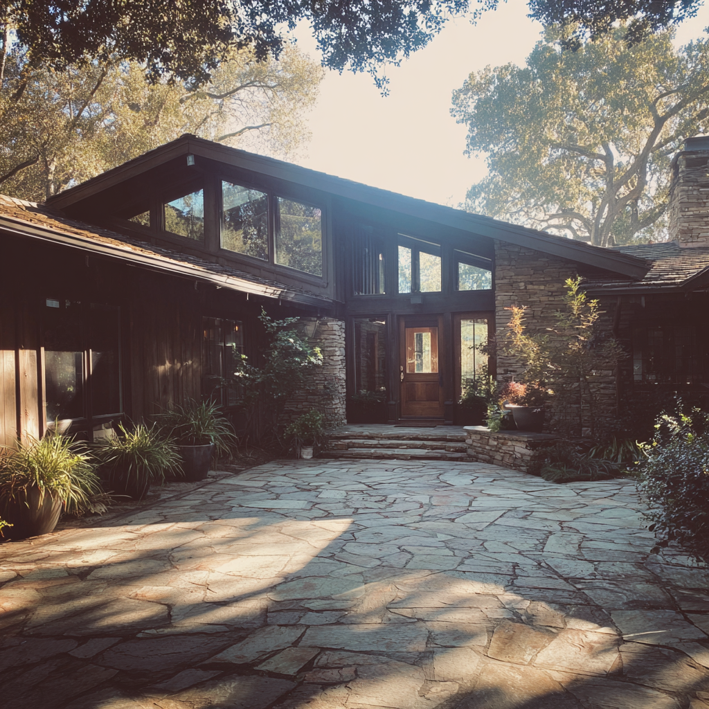 L'extérieur d'une maison de type ranch | Source : Midjourney