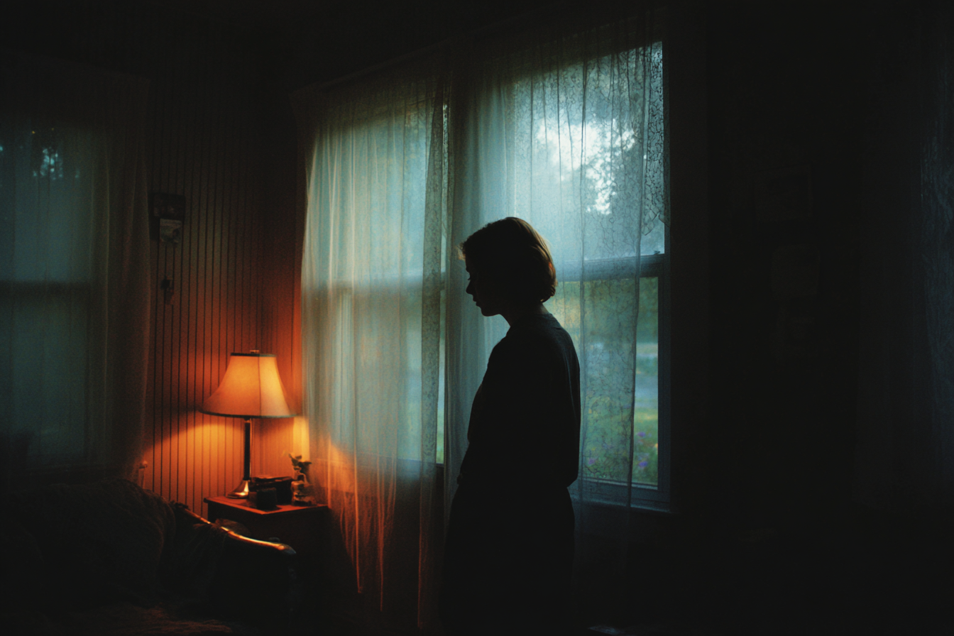 Silhouette d'une femme près d'une fenêtre | Source : Midjourney