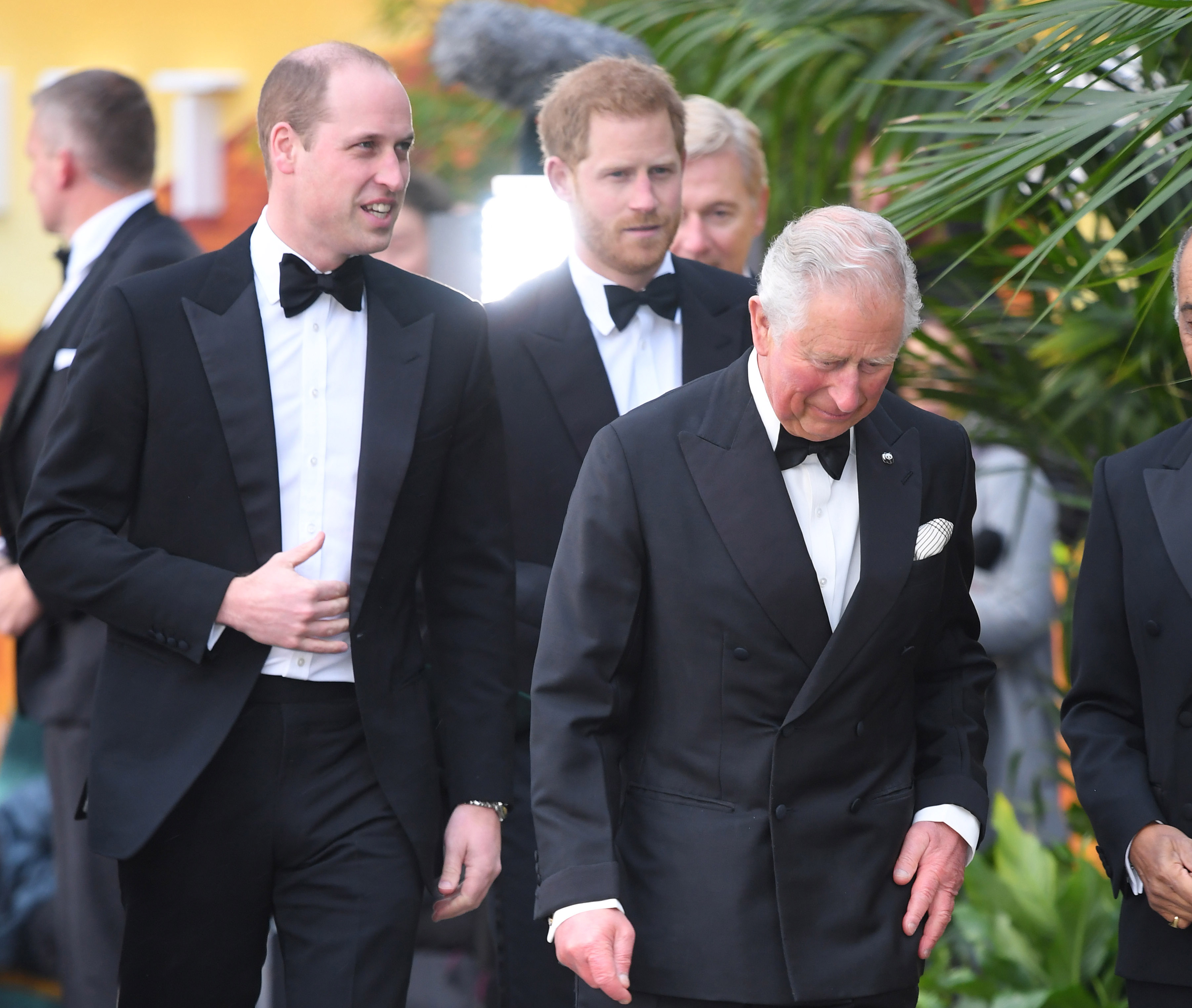 Le prince William, le prince Harry et le roi Charles assistent à la première de "Notre planète" le 04 avril 2019 à Londres, en Angleterre | Source : Getty Images