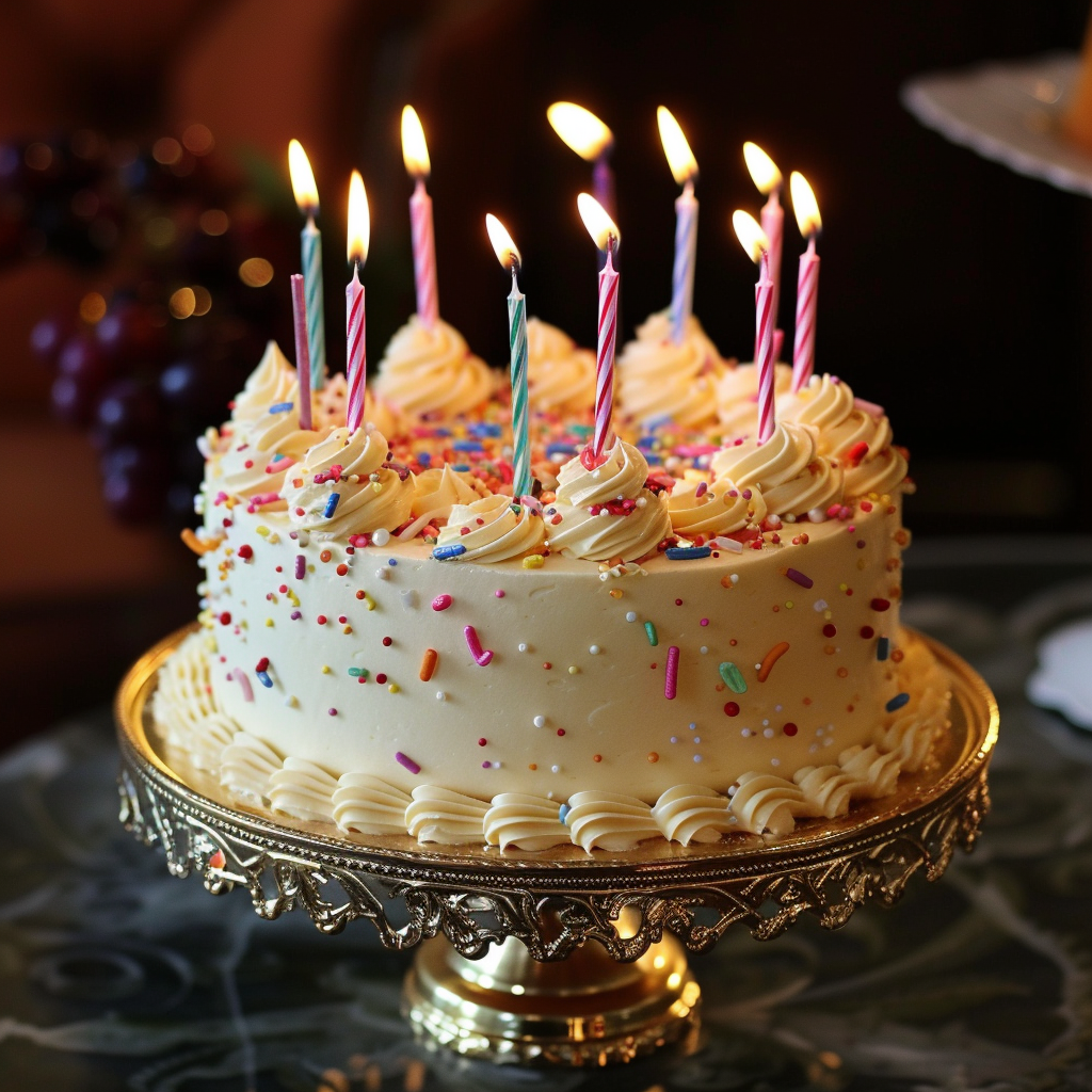 Un gâteau d'anniversaire sur une table | Source : Midjourney