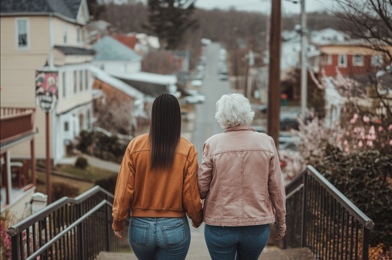 Deux femmes marchant ensemble | Source : Midjourney