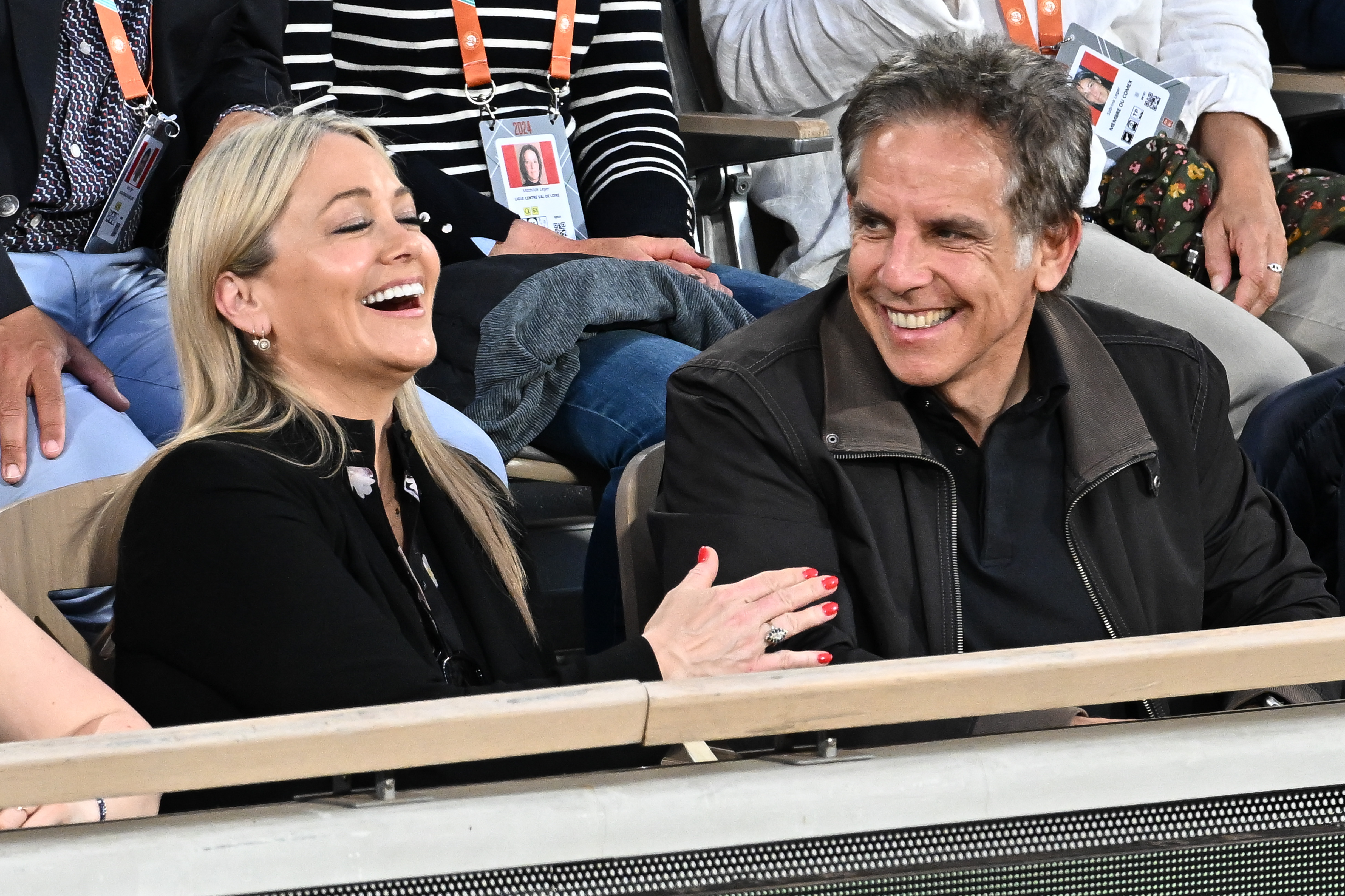 Ben Stiller et sa femme Christine Taylor lors des Internationaux de France 2024 à Roland Garros le 04 juin 2024 à Paris, France| Source : Getty Images