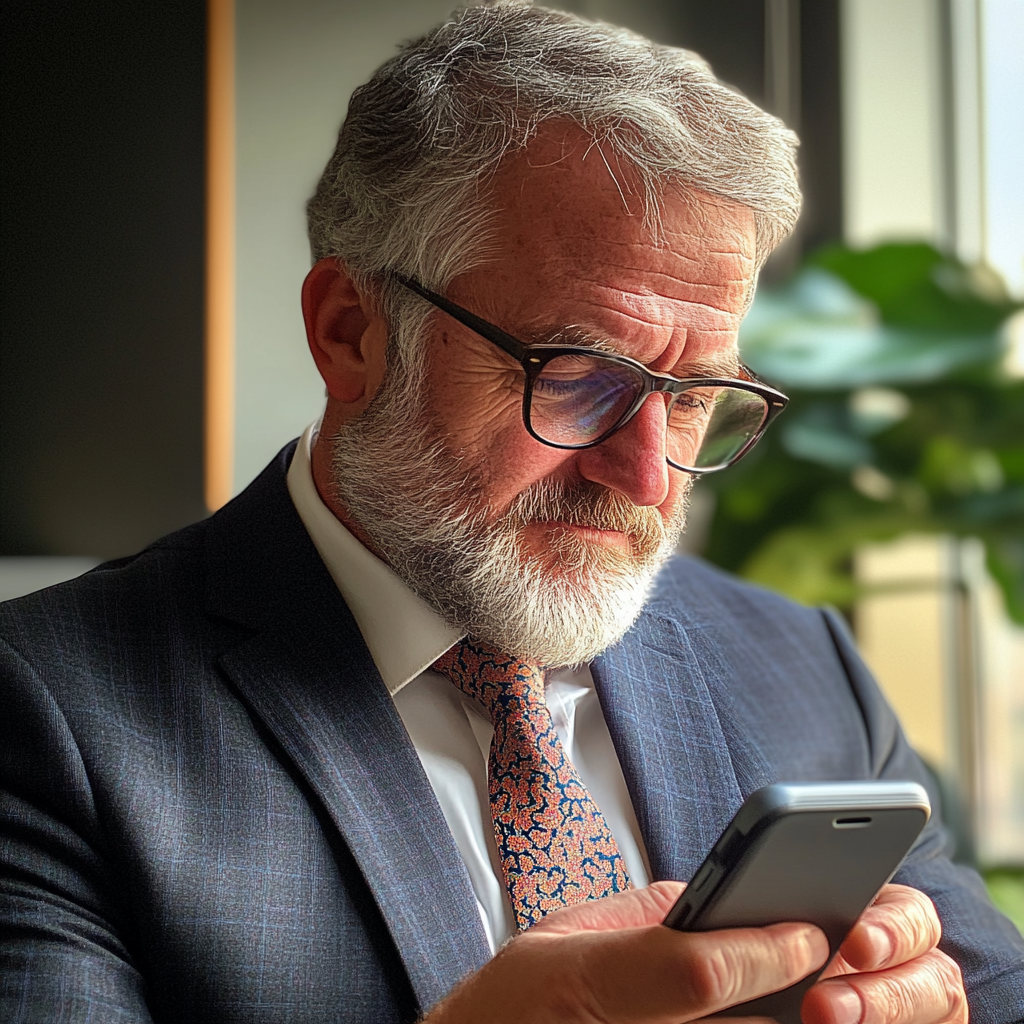 Un homme utilisant un téléphone | Source : Midjourney