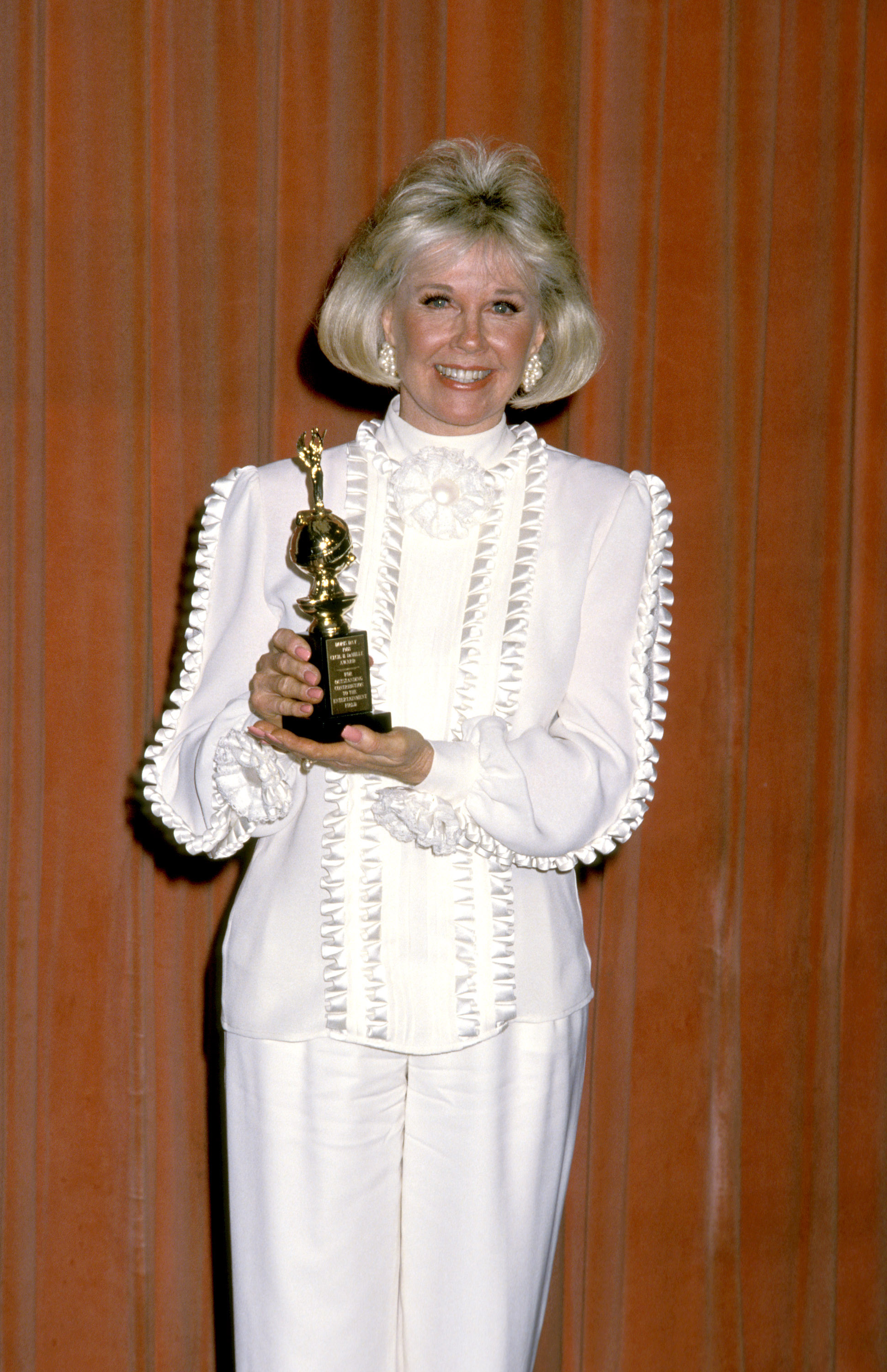 Doris Day lors de la 46ème édition des Golden Globe Awards à Beverly Hills, Californie, le 28 janvier 1989 | Source : Getty Images