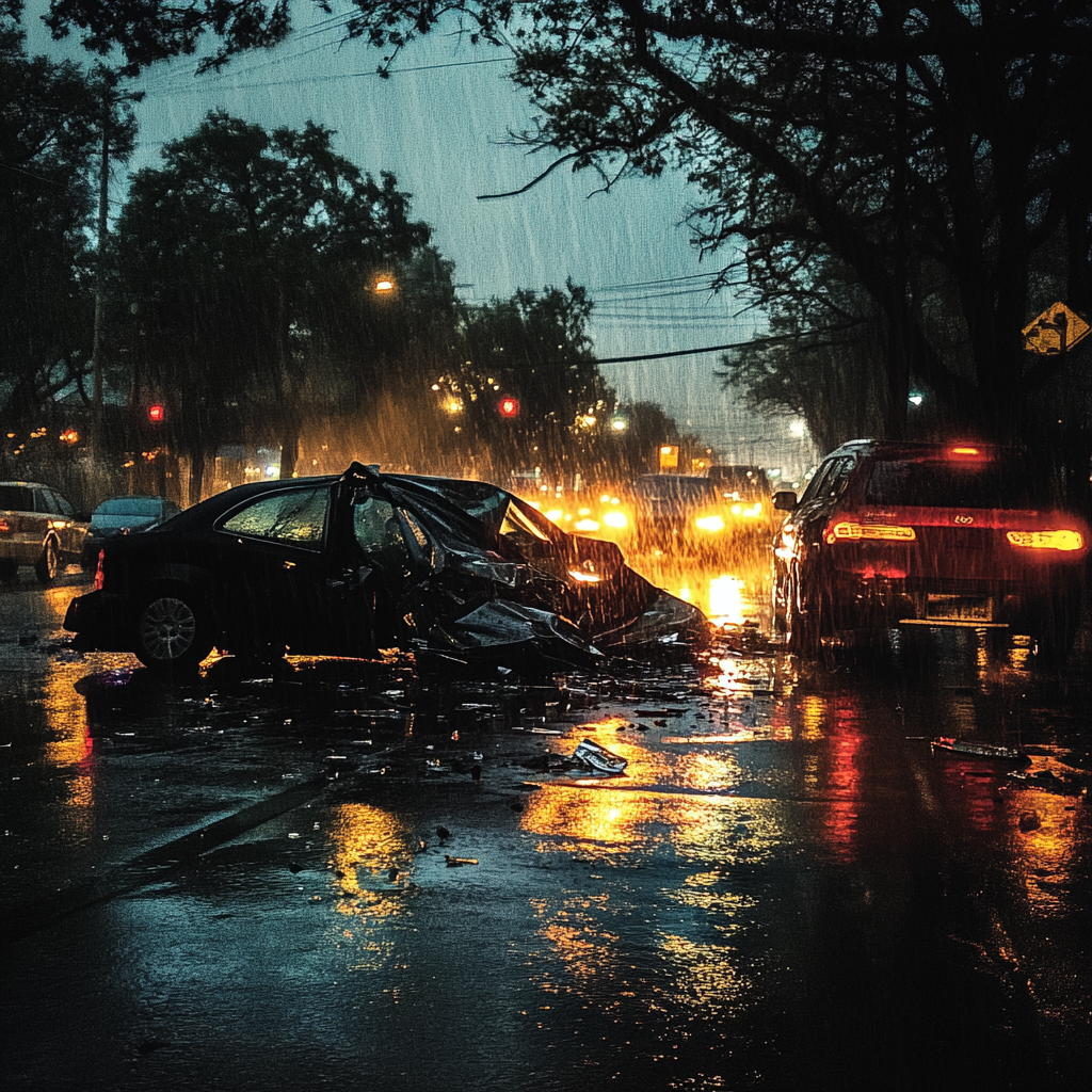 Une scène d'accident de voiture | Source : Midjourney