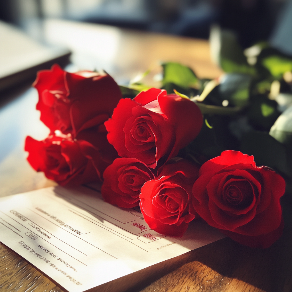 Un reçu pour des roses rouges | Source : Midjourney