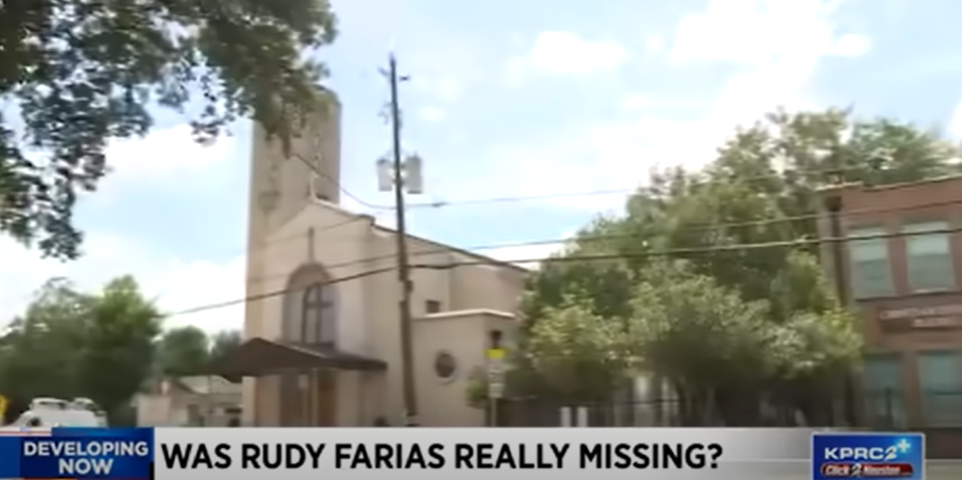 L'église où Rudolph "Rudy" Farias IV a été retrouvé à l'extérieur le 6 juillet 2023, après sa disparition le 6 mars 2015, à Houston | Source : YouTube/KPRC 2 Click2Houston