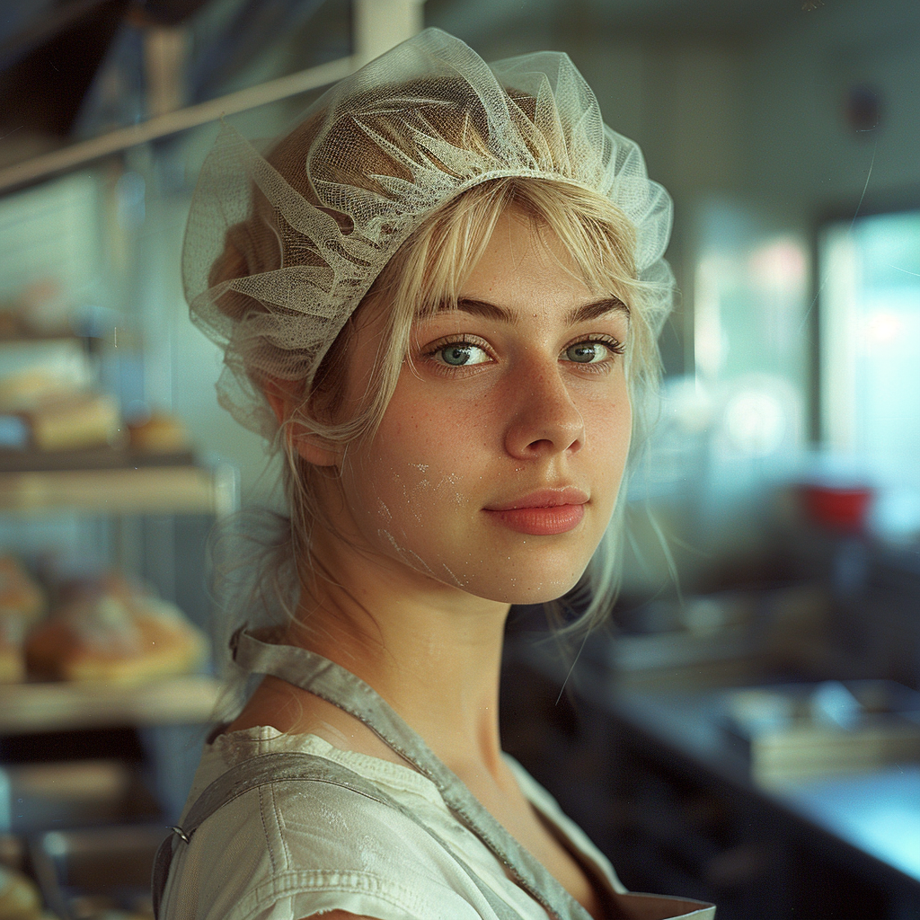 Femme portant un filet à cheveux | Source : Midjourney