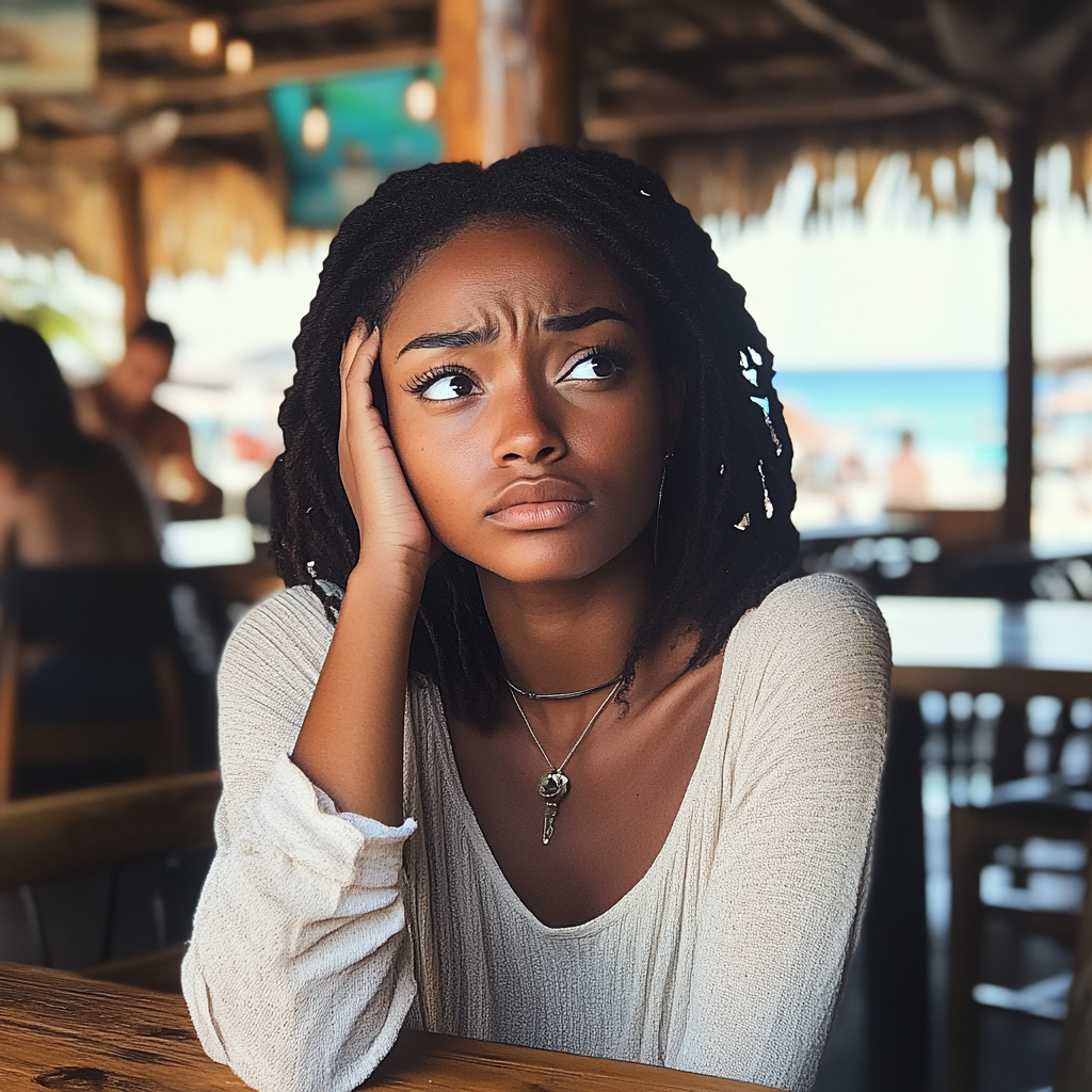 Une femme qui se tient la tête | Source : Midjourney