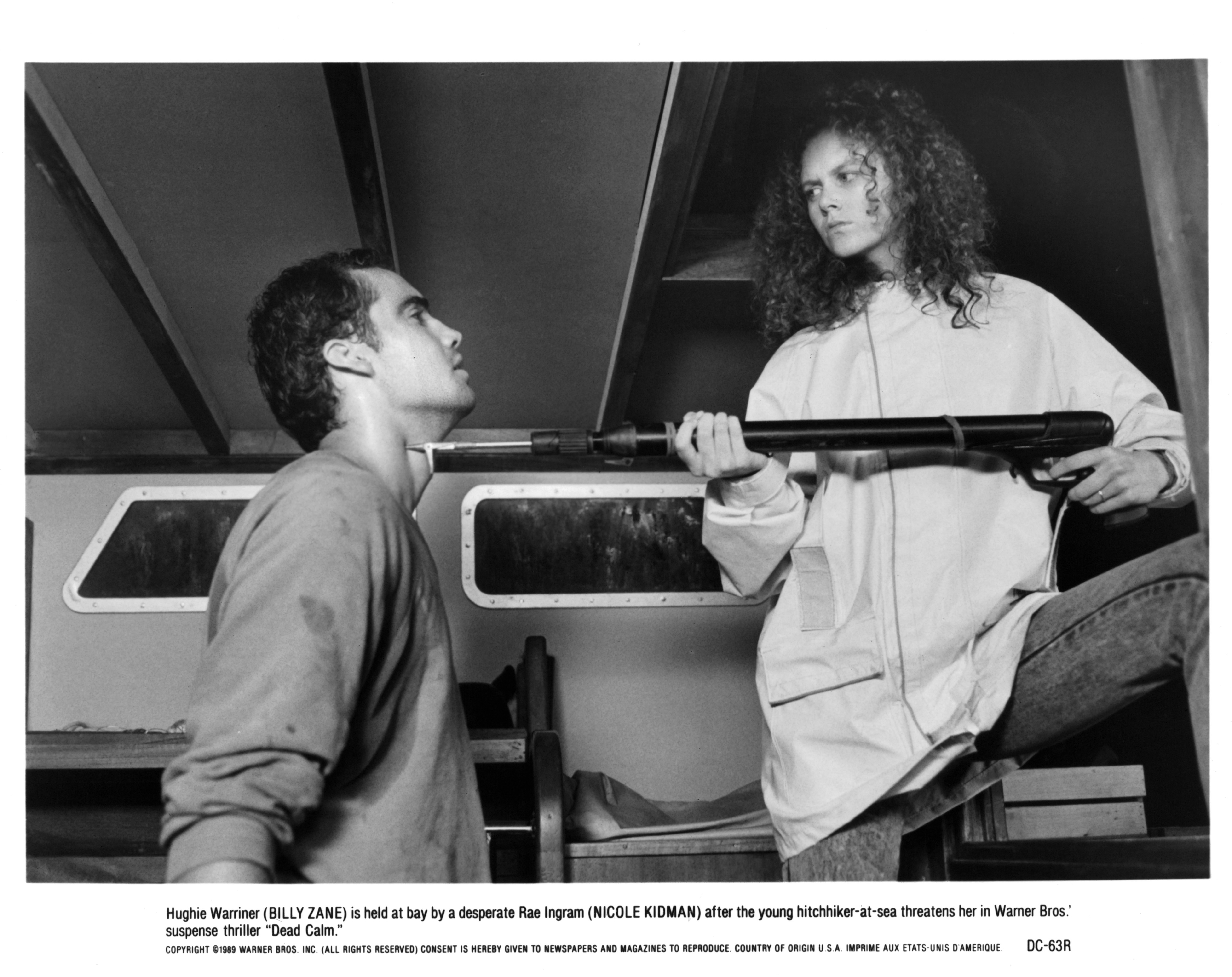 Billy Zane et Nicole Kidman sur le tournage du film "Dead Calm" de Warner Bros, vers 1989. | Source : Getty Images