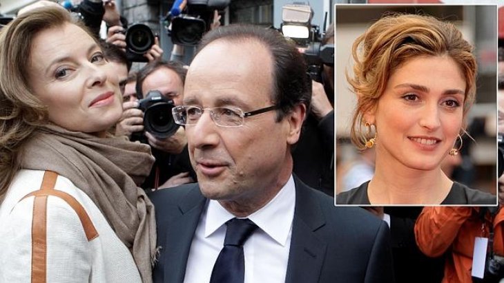 François Hollande et Valérie Trierweiler face aux caméras, photo de Julie Gayet dans l'encadré | Photo: Flickr