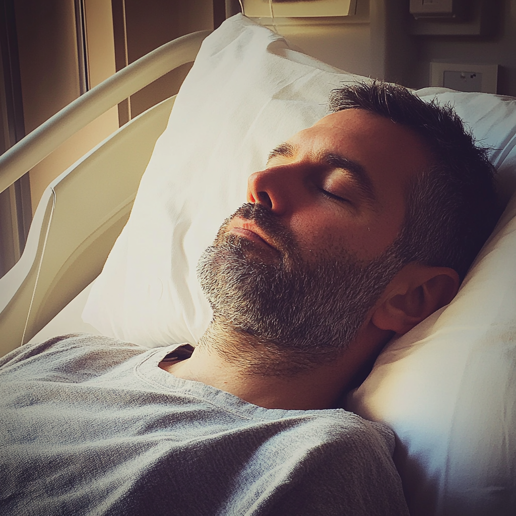 Un homme dans un lit d'hôpital | Source : Midjourney