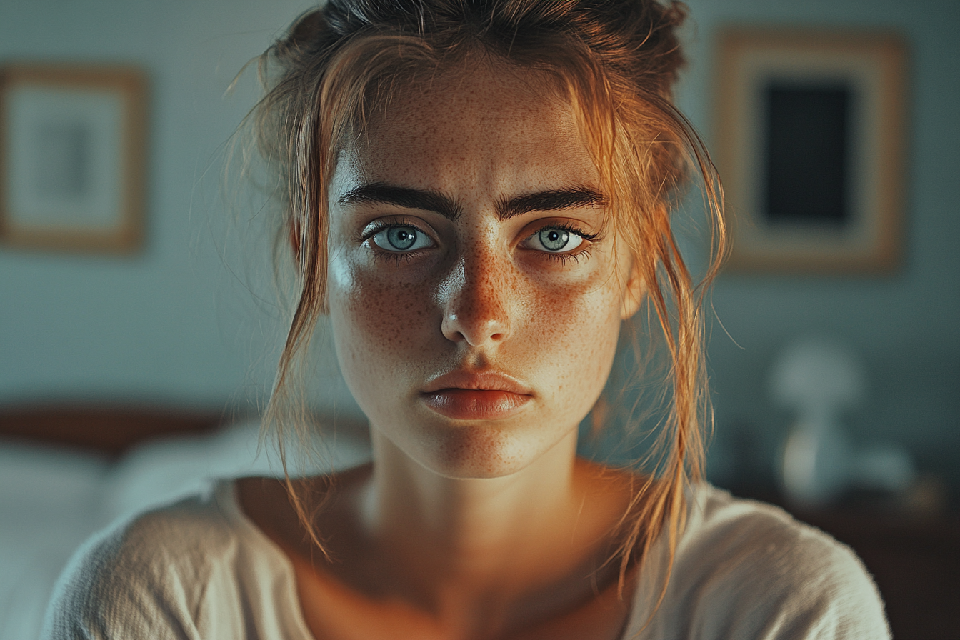 Une femme debout dans sa chambre à coucher | Source : Midjourney