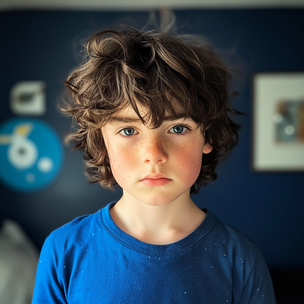 Un petit garçon sombre | Source : Midjourney