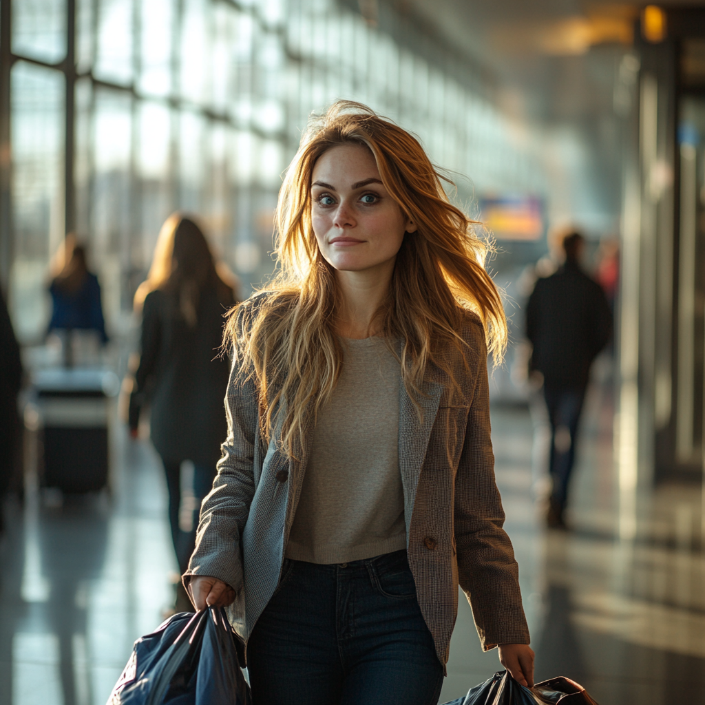 Une femme à l'aéroport | Source : Midjourney