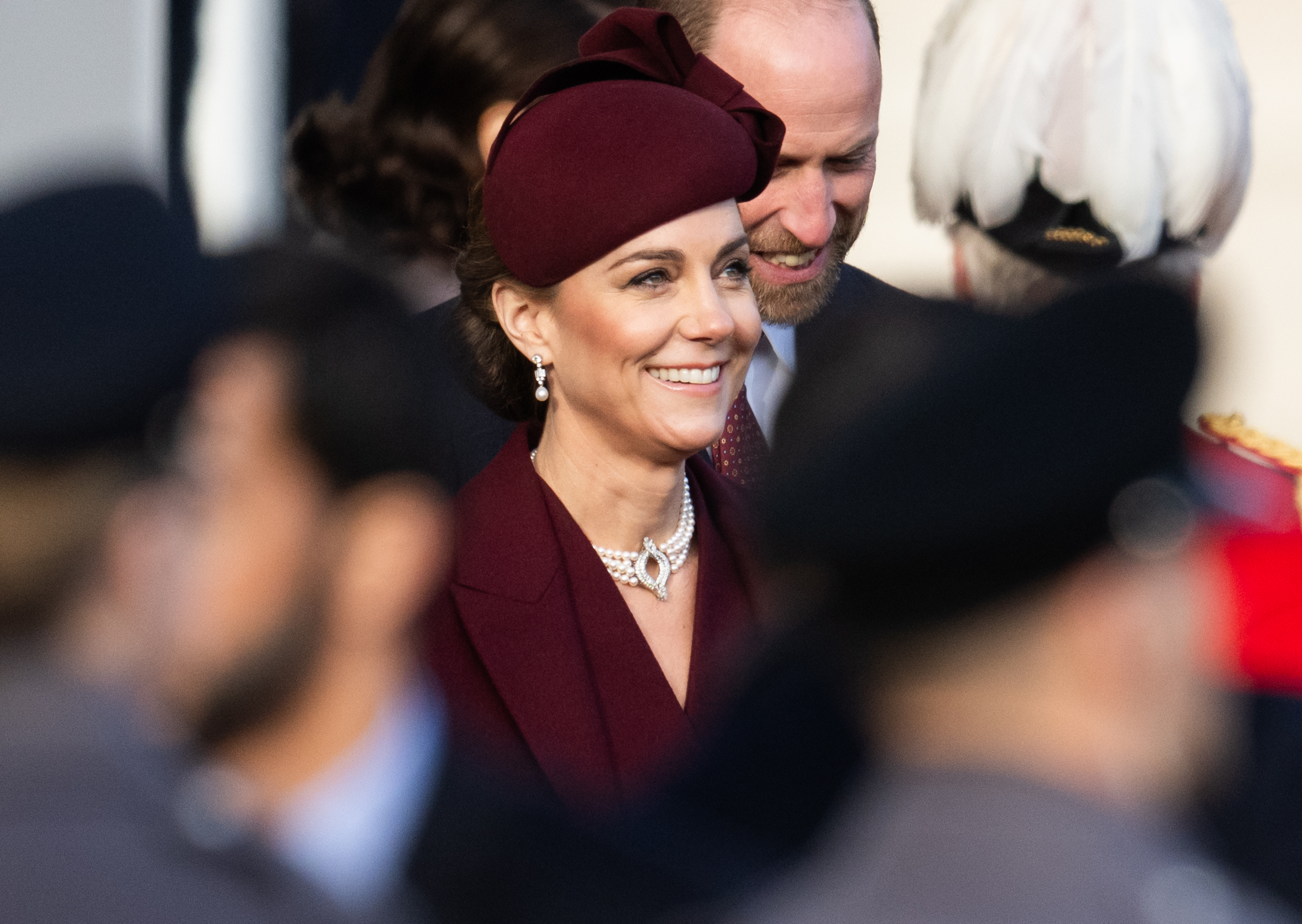 La princesse Catherine, lors du premier jour de la visite de l'émir de l'État du Qatar au Royaume-Uni, le 03 décembre 2024, à Londres, en Angleterre. | Source : Getty Images