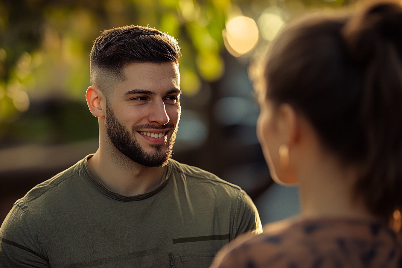 Un homme qui parle à sa petite amie | Source : Midjourney