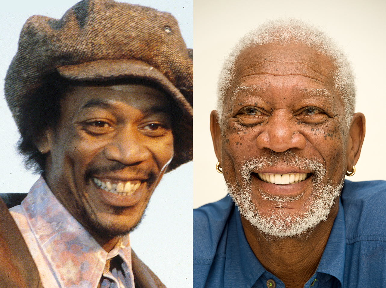 Avant et après du sourire de Morgan Freeman. | Source : Getty Images