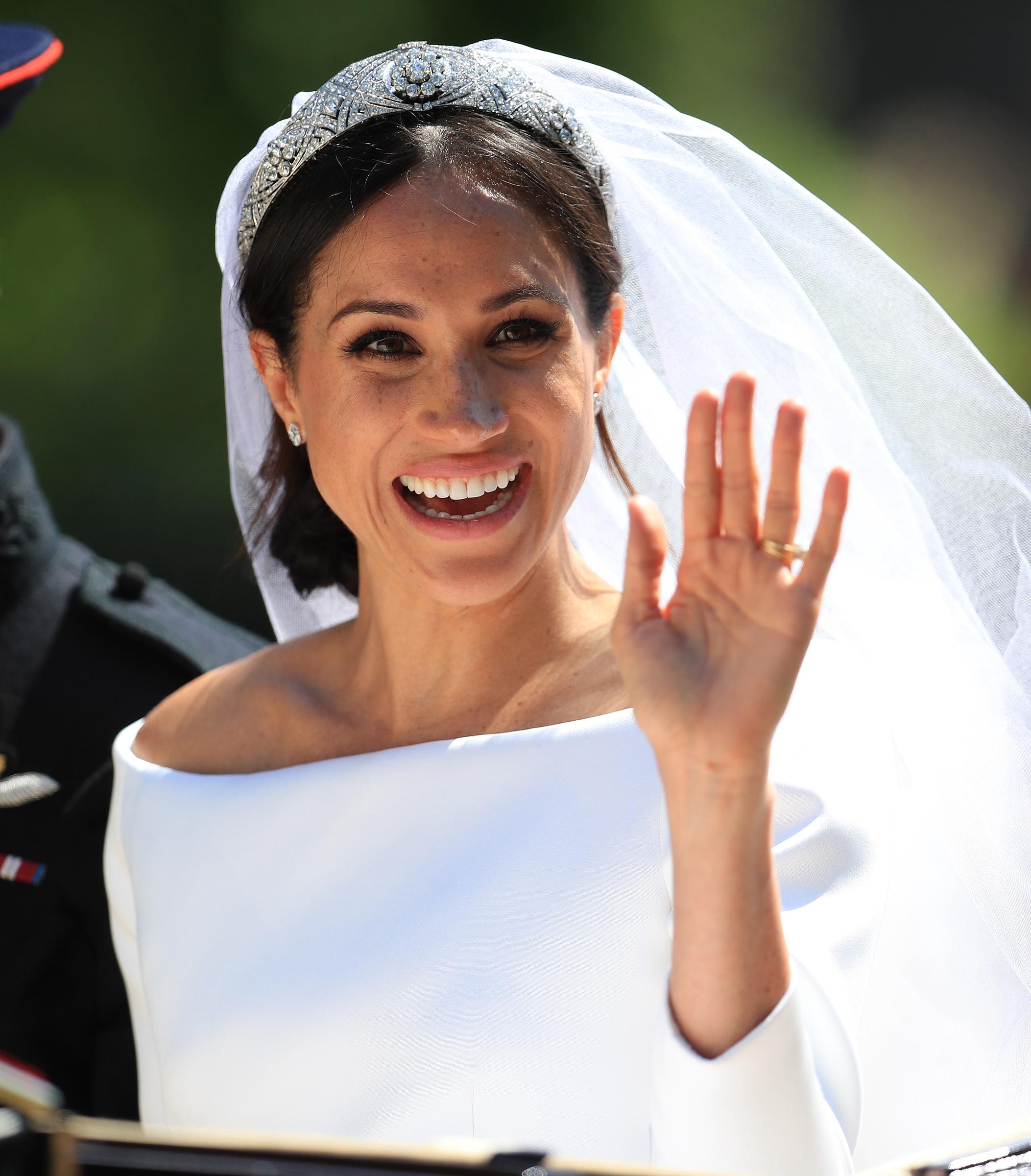 Meghan Markle le jour de son mariage, le 19 mai 2018, au château de Windsor. | Source : Getty Images