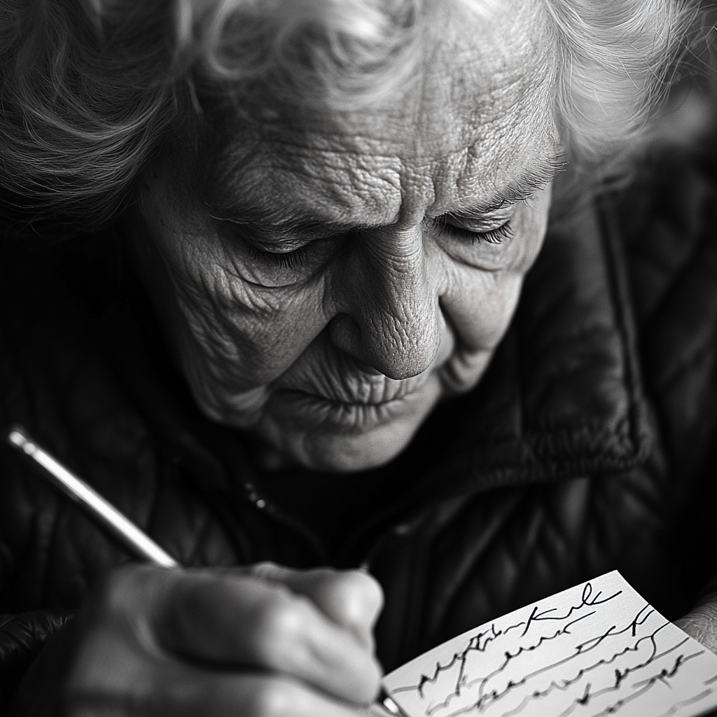 Une femme qui écrit une note | Source : Midjourney