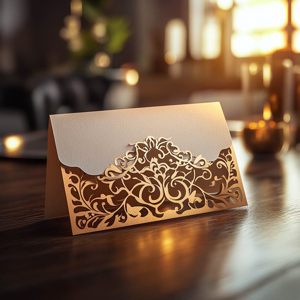 Une invitation de mariage sur une table | Source : Midjourney