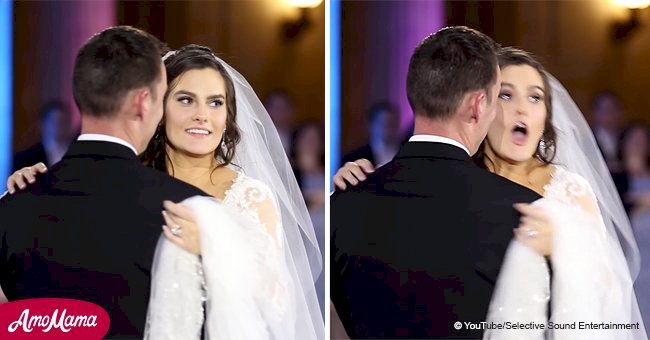 Cette mariée pensait que sa danse de mariage était ruinée mais son mari la retourne et lui révèle une énorme surprise