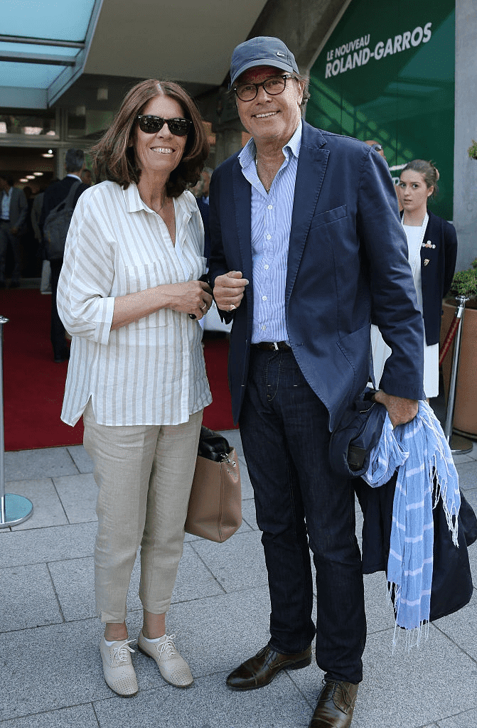 PARIS, FRANCE - 3 JUIN : Michel Leeb et son épouse Béatrice Leeb assistent à la 11ème journée de Roland Garros, le 3 juin 2015, au stade de Paris.