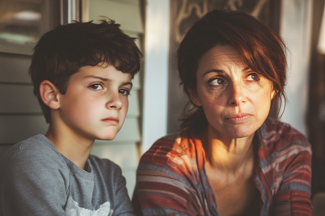 Une femme assise à côté d'un adolescent | Source : Midjourney