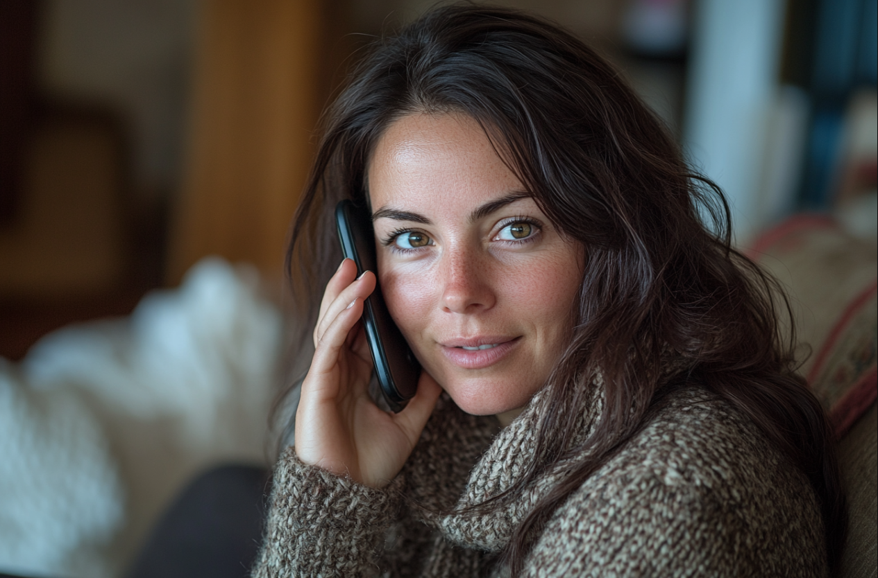 Une femme qui passe un appel téléphonique | Source : Midjourney