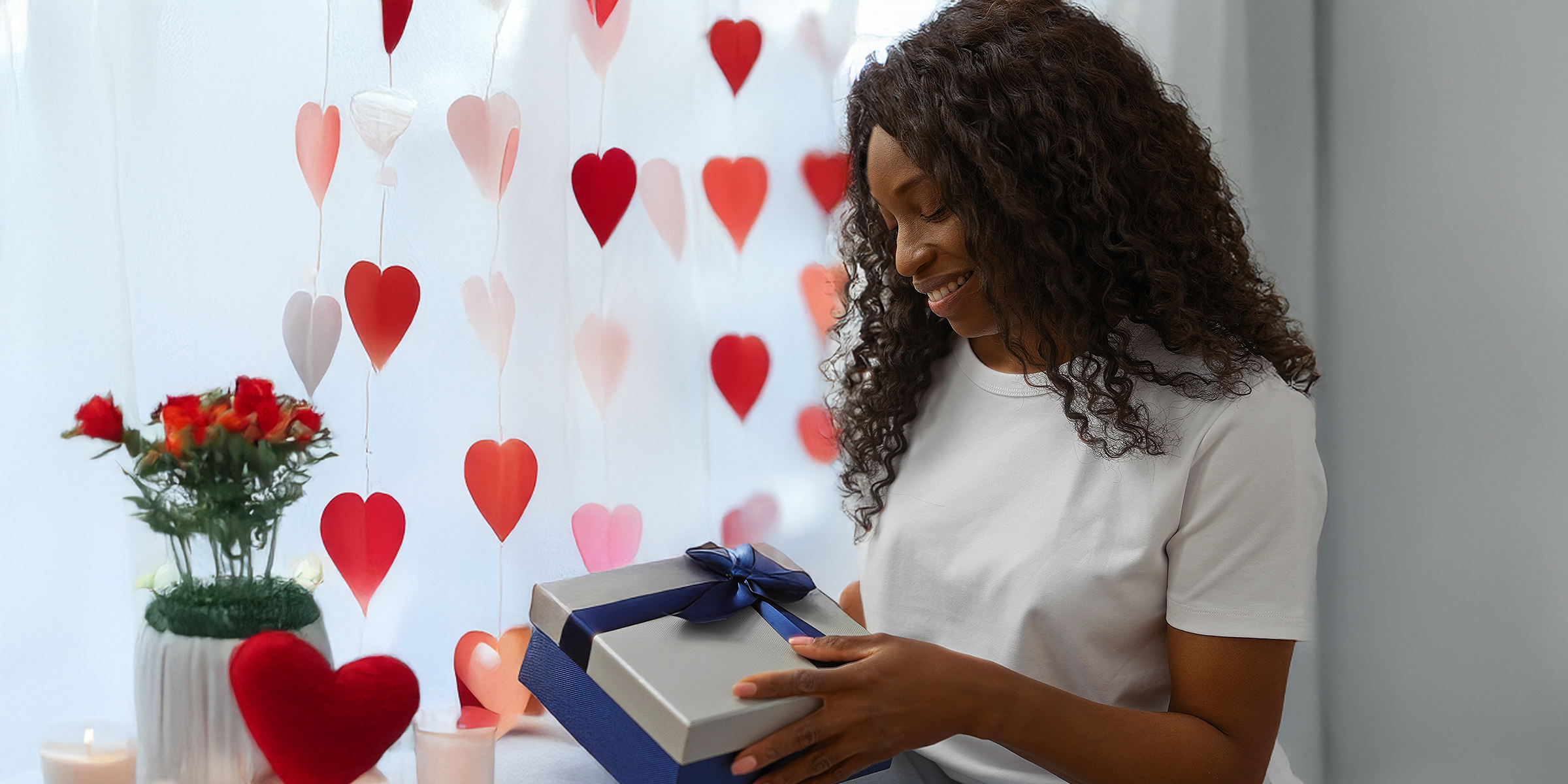 Une femme qui ouvre un cadeau | Source : Shutterstock