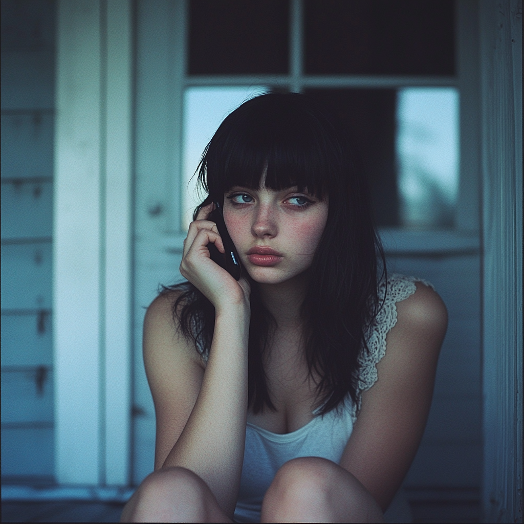 Une femme qui parle au téléphone | Source : Midjourney