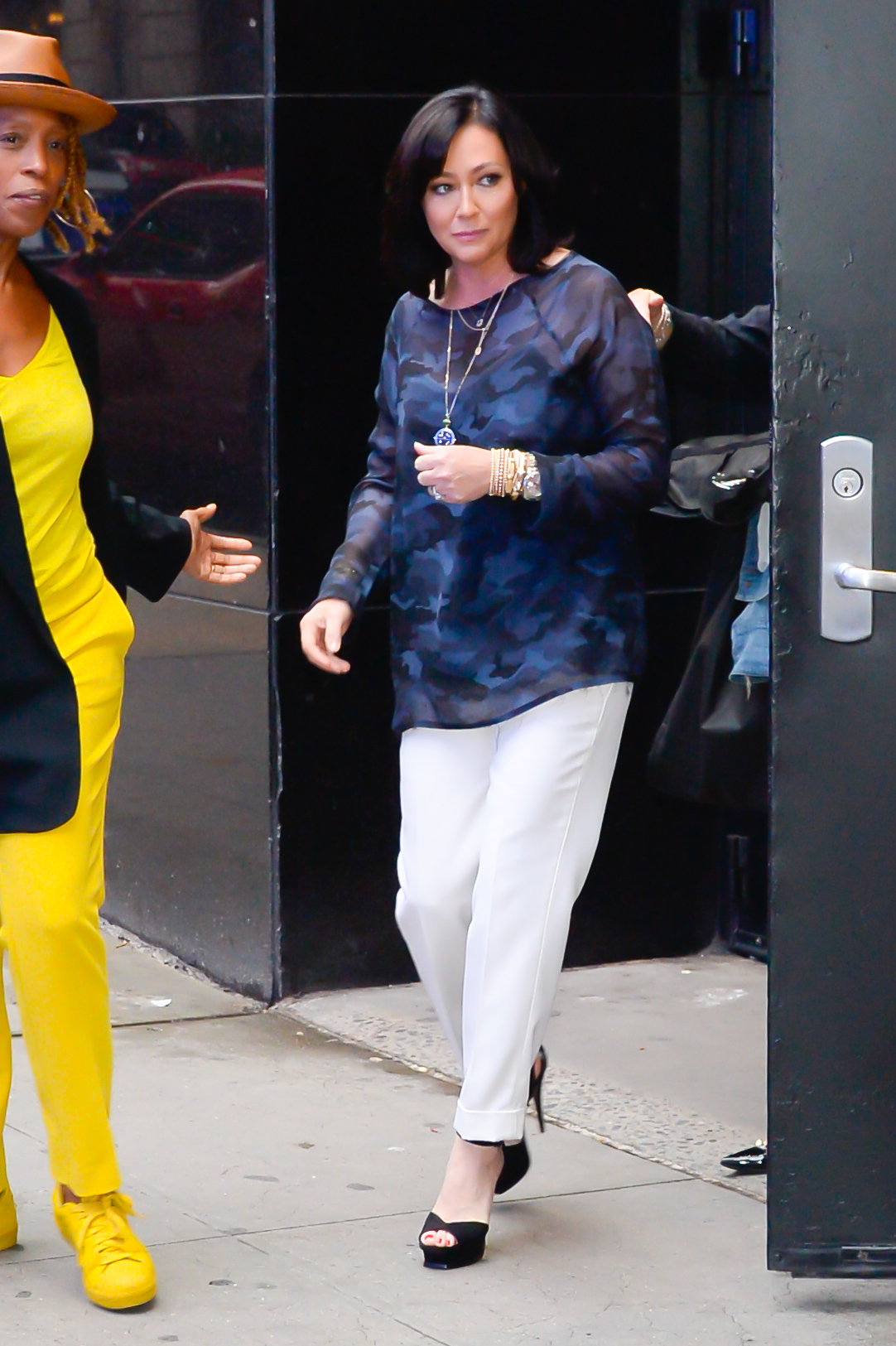 Shannen Doherty repérée à l'extérieur des studios de "Good Morning America" le 13 septembre 2018, à New York. | Source : Getty Images