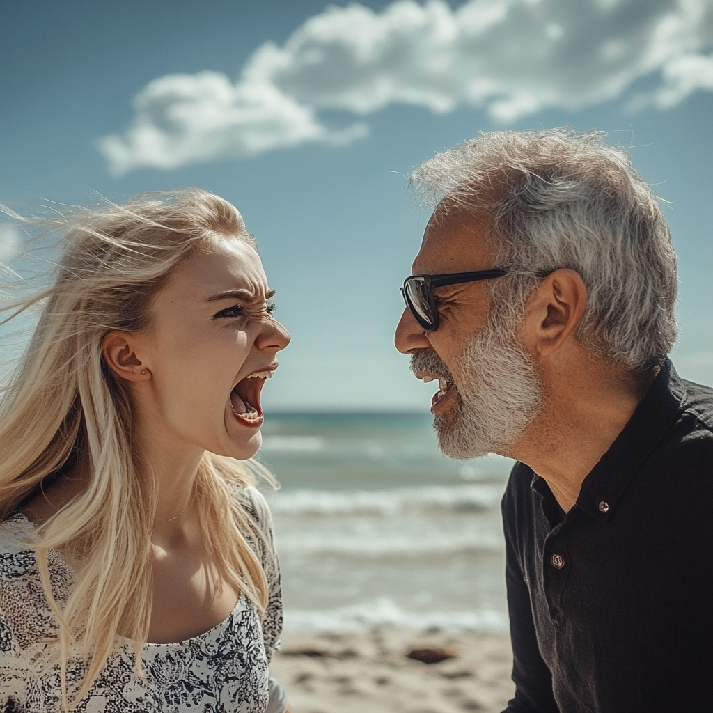 Une femme qui crie après son père | Source : Midjourney