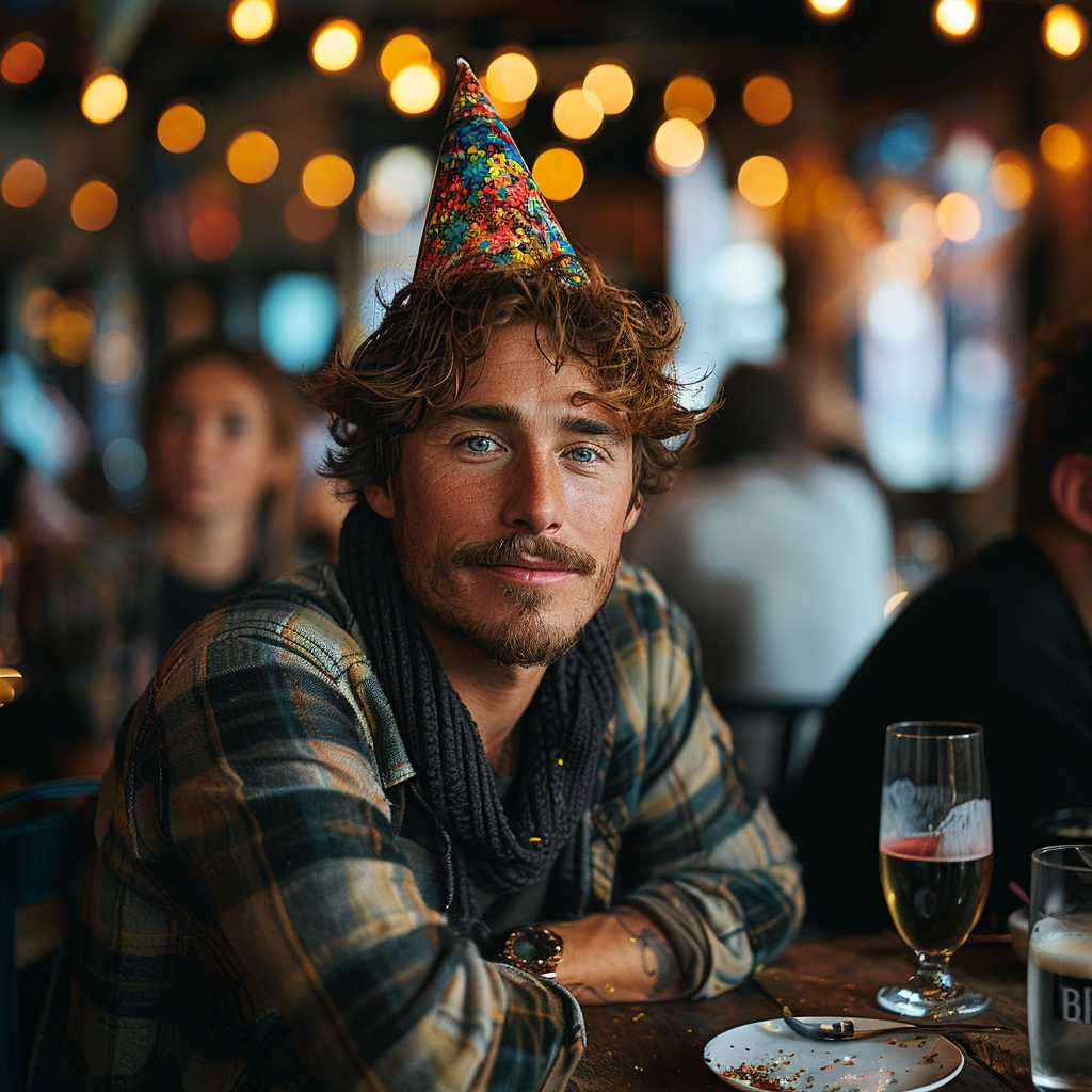 Tom con il suo cappello da festa | Fonte: metà viaggio