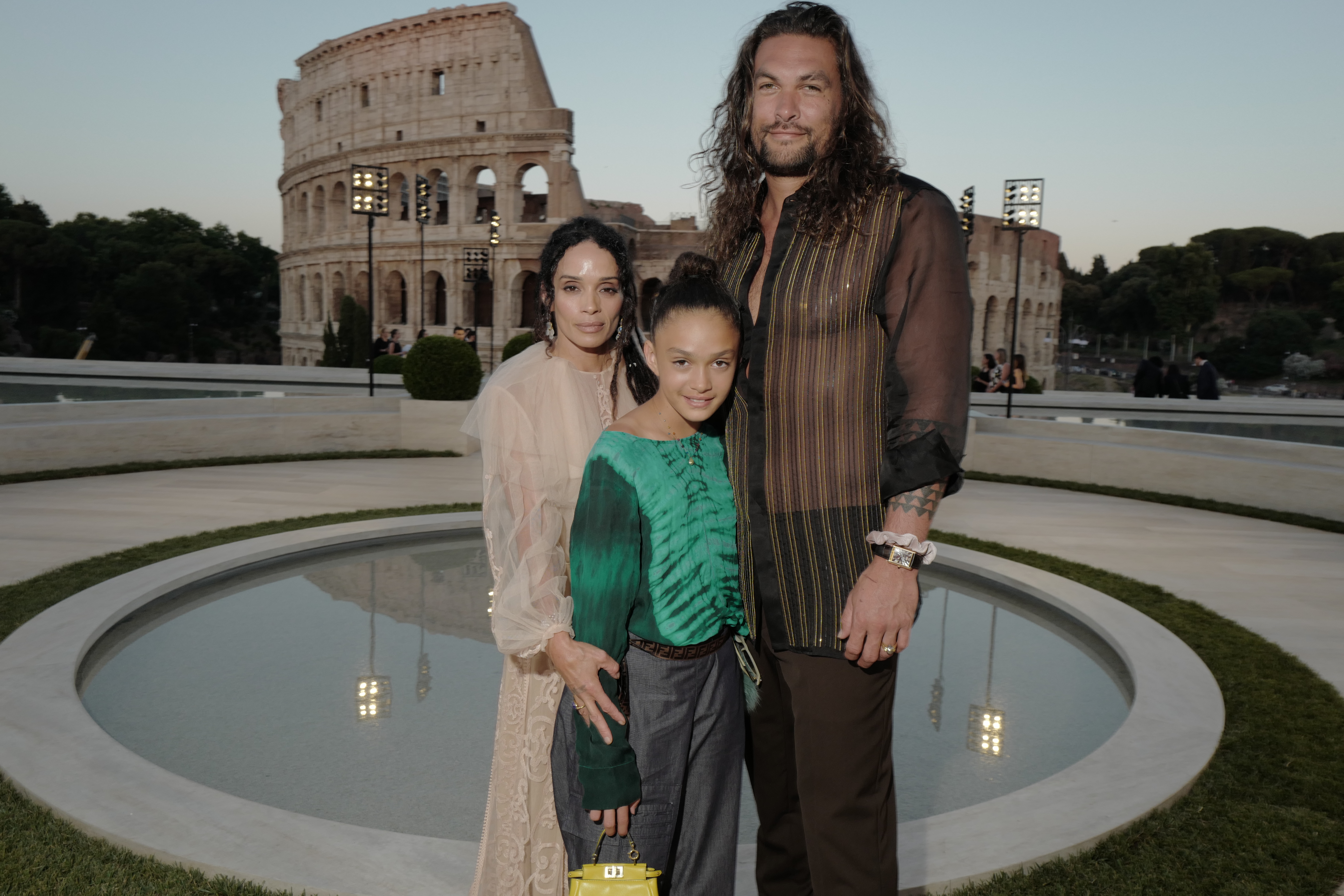 Jason Momoa, Lisa Bonet et Lola Momoa à Rome, en Italie, le 04 juillet 2019 | Source : Getty Images