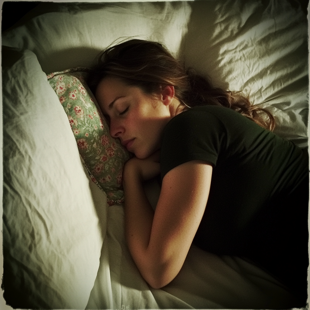 Une femme qui dort dans son lit | Source : Midjourney