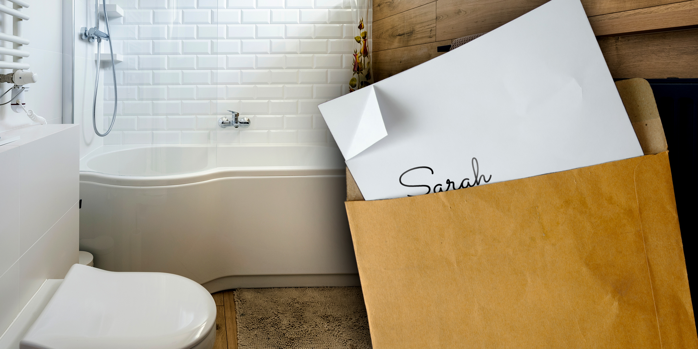 Une lettre trouvée dans une salle de bain | Source : Shutterstock