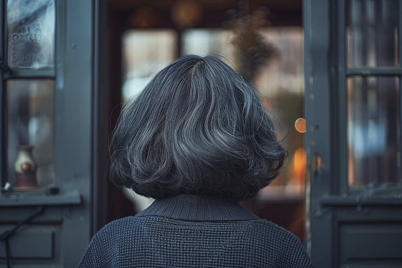 Femme debout à l'entrée de la porte | Source : Midjourney