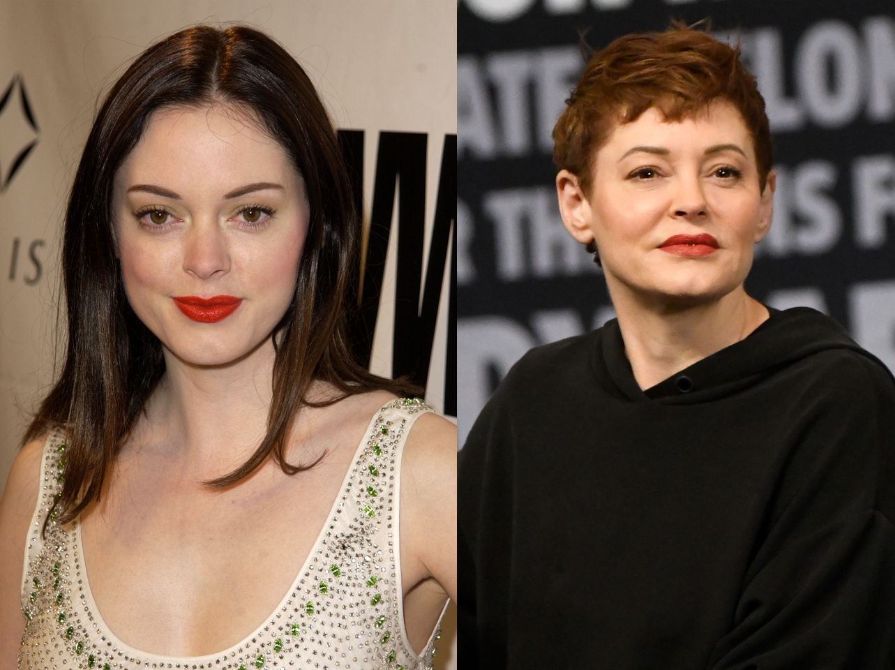 Rose McGowan en 2002 | Rose McGowan en 2024 | Source : Getty Images