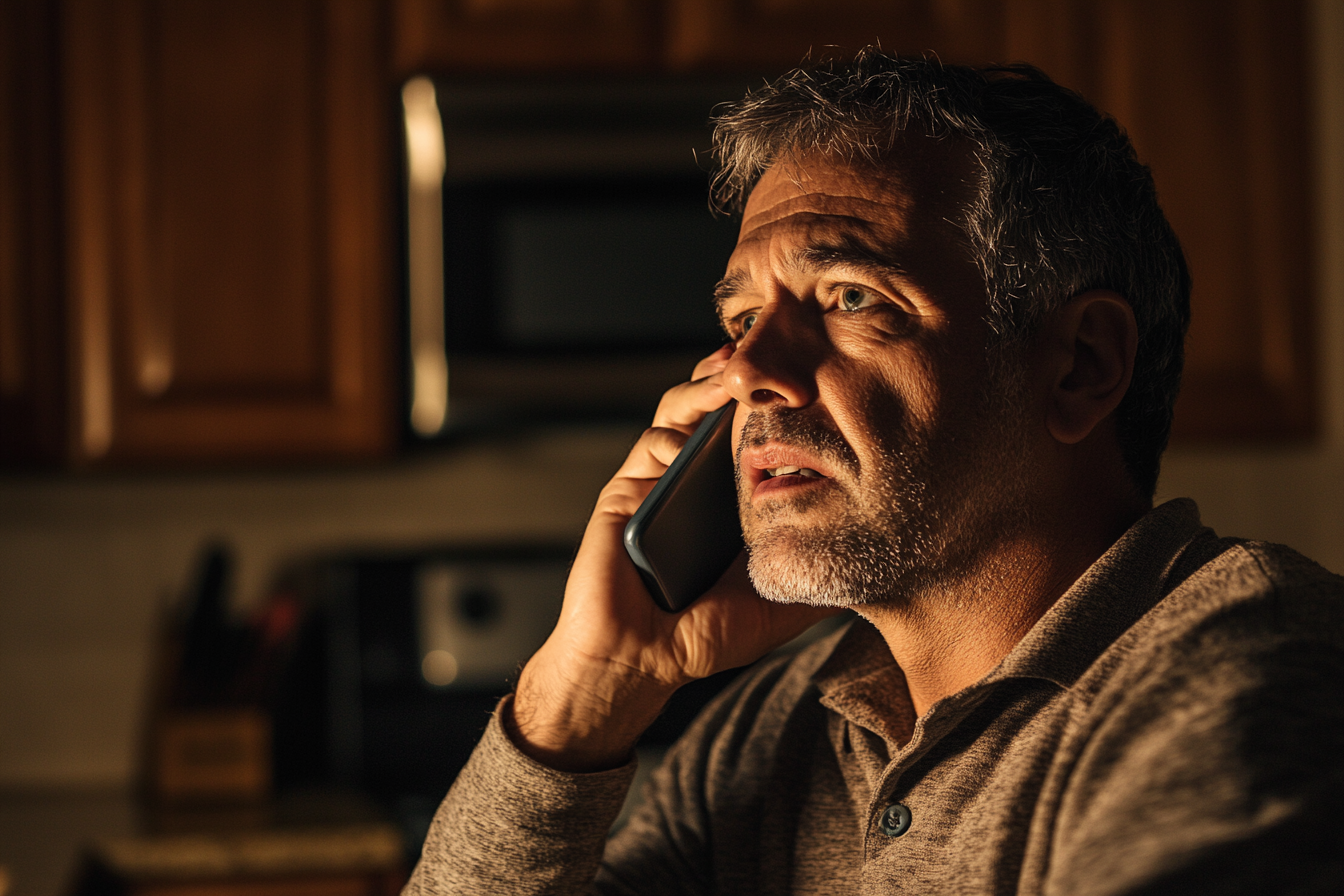 Un homme qui parle au téléphone | Source : Midjourney