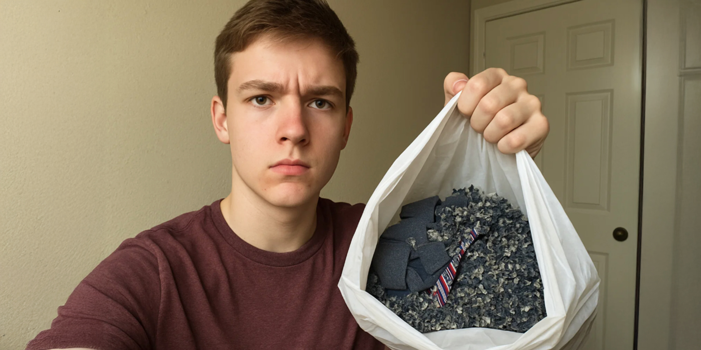 Un garçon tenant un sac en plastique | Source : The Celebritist
