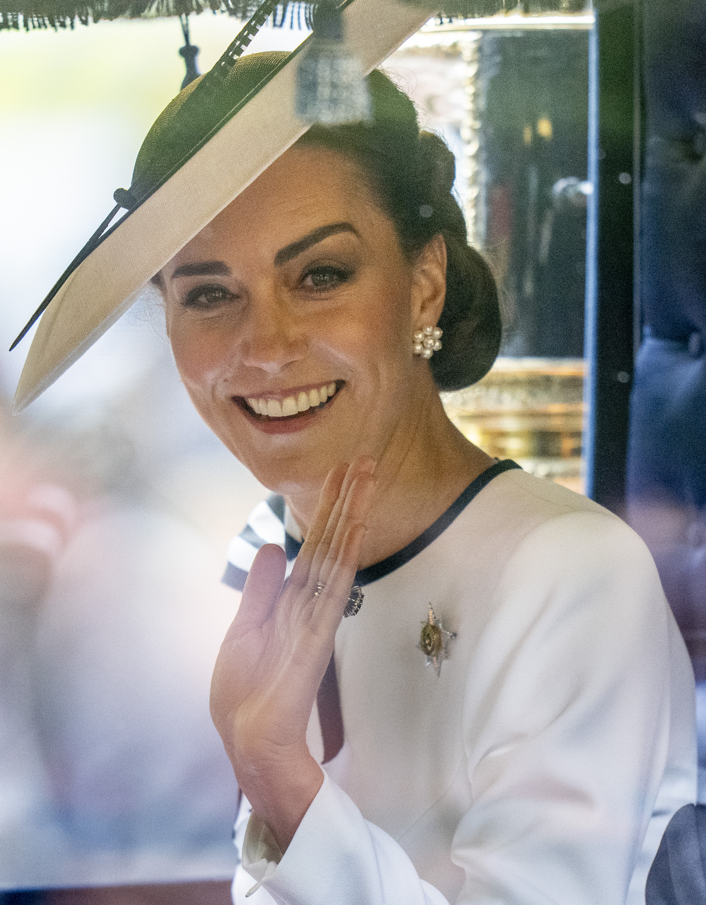 La princesse de Galles, Catherine, arrive au palais de Buckingham avant le défilé de l'anniversaire du roi "Trooping the Colour" à Londres le 15 juin 2024 | Source : Getty Images