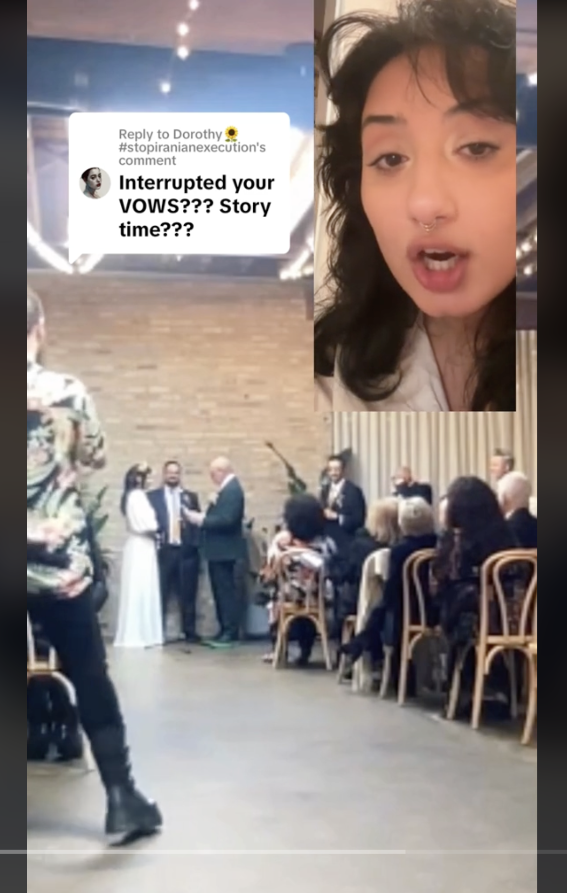 Stasia a partagé des séquences vidéo du jour de son mariage, montrant son mari et d'autres invités, dont sa belle-mère, comme on peut le voir dans une vidéo datée du 19 octobre 2023 | Source : TikTok/stasiasvcks
