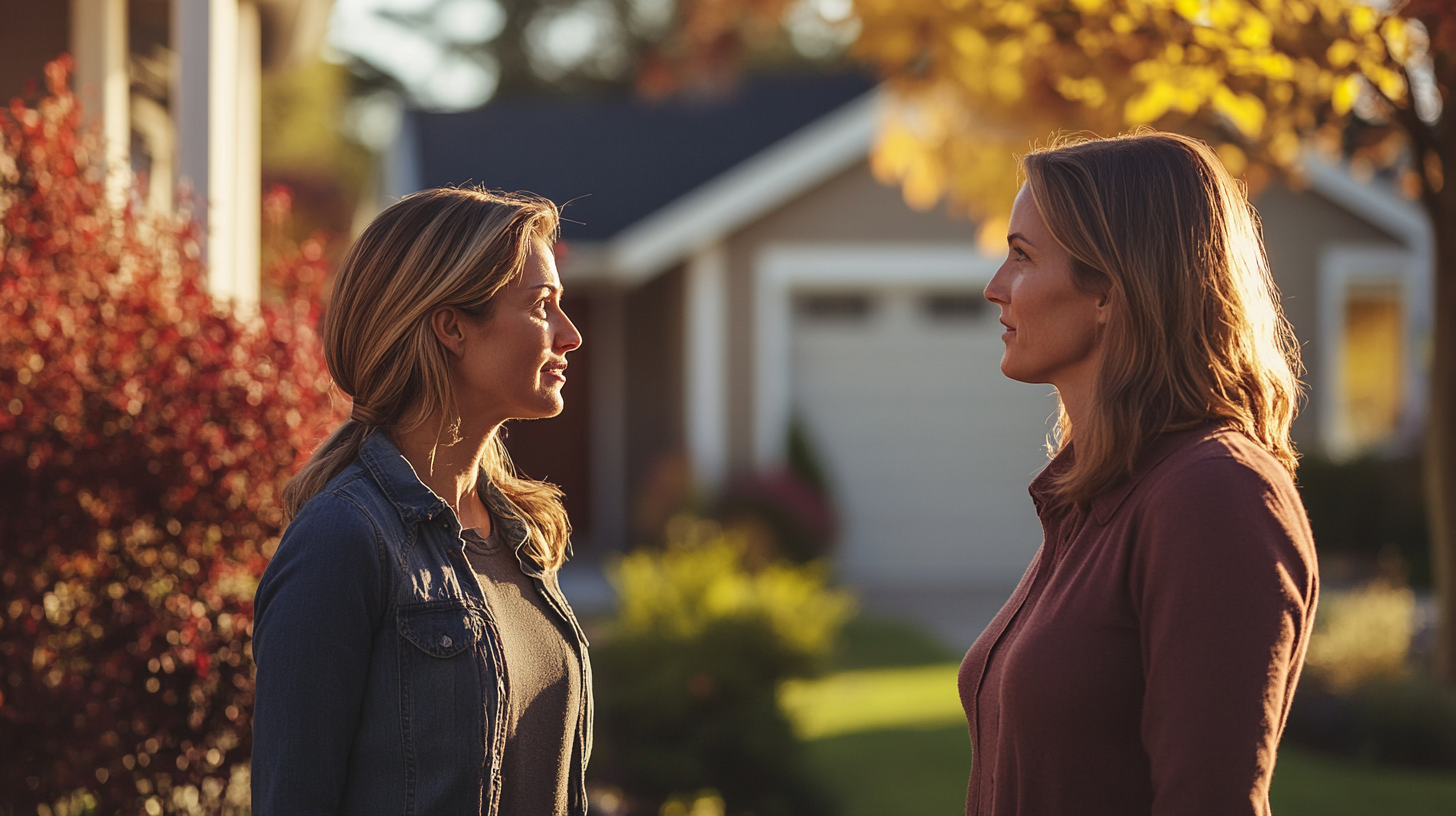 Deux femmes se regardent l'une l'autre | Source : Midjourney