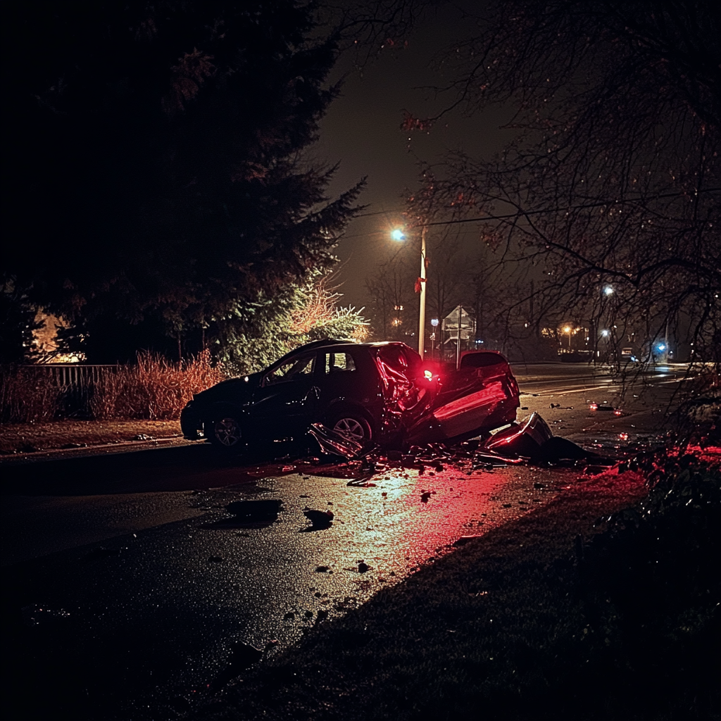 La scène d'un accident de voiture | Source : Midjourney