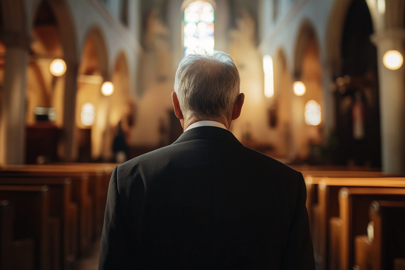 Un homme dans une chapelle | Source : Midjourney