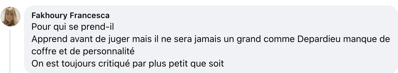 Commentaire d'une internaute sur les propos de Pierre Niney | Source : Facebook/Gala