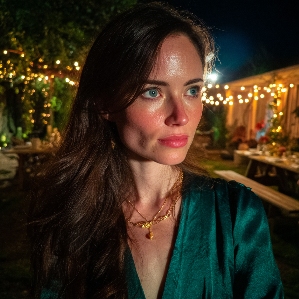 Une femme pensive debout dans un jardin | Source : Midjourney