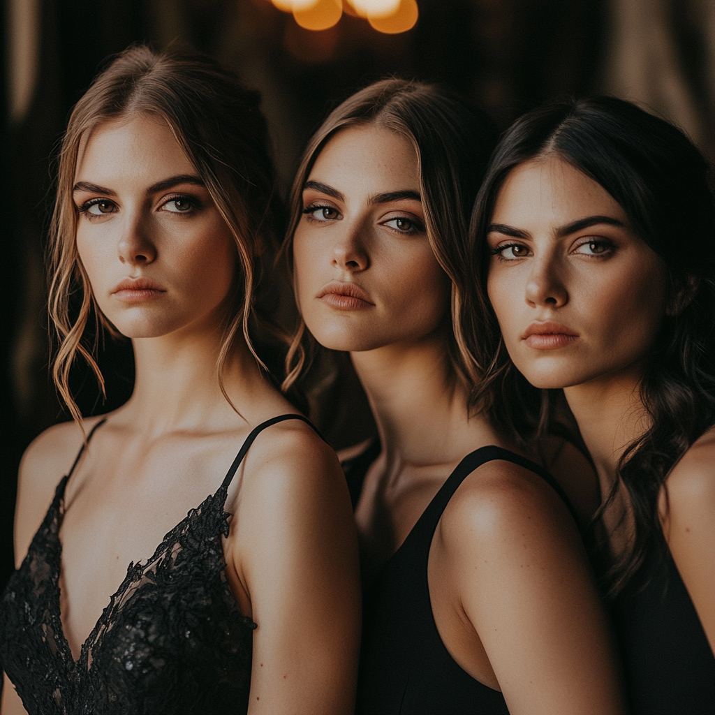 Three bridesmaids standing together | Source: Midjourney